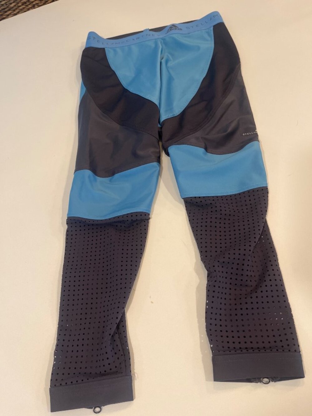 Adidas By Stella McCartney Womens Blue & Black Performance Leggings M